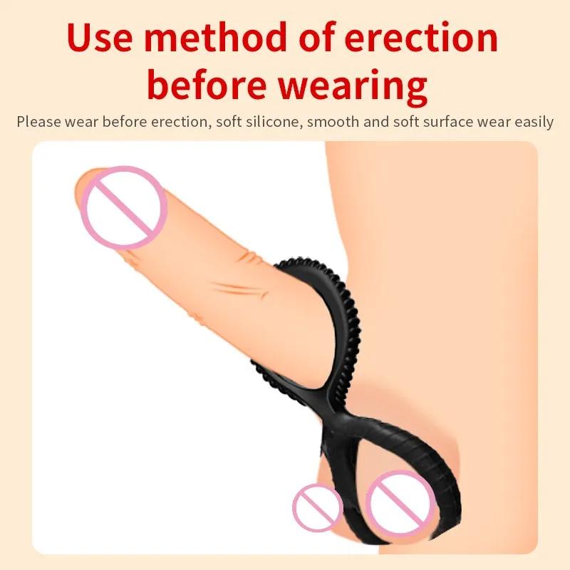 Male Penis Ring SM Penis Sleeve Delay Ejaculation Reusable Silicone Semen Cock Ring Penis Enlargement Semen Lock Rings Sex Toys