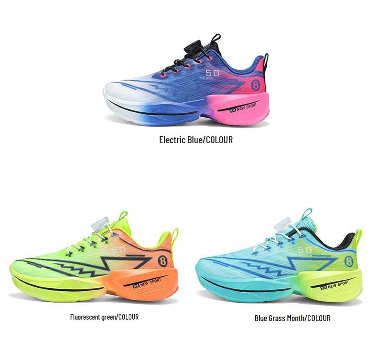 Red Hare 8 PRO: Ultra-light Soft Sole Running Shoes with Shock Absorption, Carbon Plate Rebound, and Rotating Buckle for Kids.