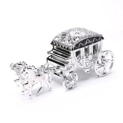 Portable Exquisite Carriage Candy Box Plastic High-end SmallCarriage Ornaments Cute Carriage Model Wedding Party