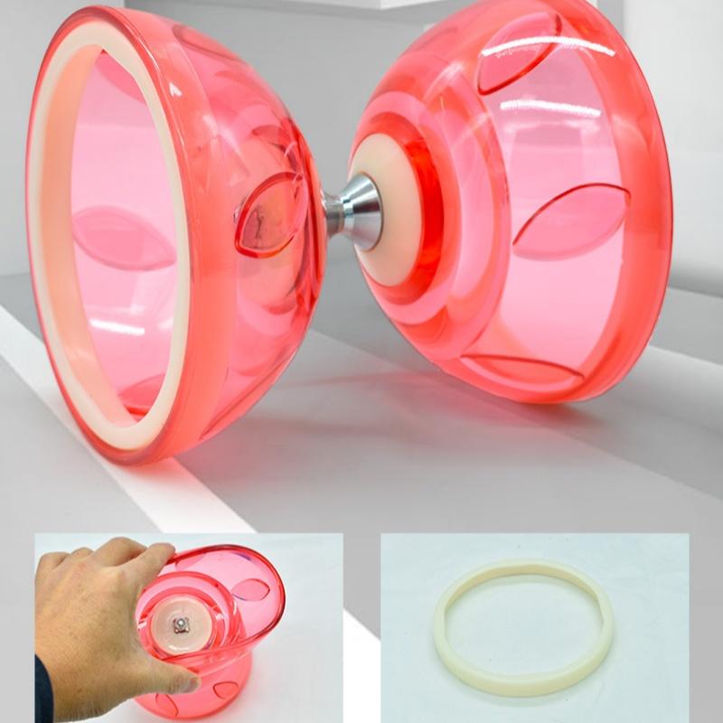 A Set Of Yo-Yo Toy Outdoor Fitness Toy Set For Children And The Elderly Three Bearing Soft Rubber Diabolo Double Head Pull Bell