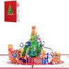 Handcrafted 3D Paper Sculpture Christmas Greeting Card Featuring Cats Design And Recyclable Ecological Friendly Materials