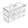 Acrylic Cotton Swab & Makeup Remover Storage Box with Lid - Transparent Square Organizer & Toothpick Holder