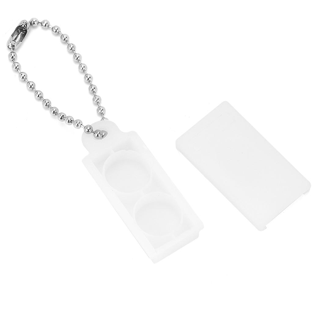 2pcs Portable Hearing Aid Amplifier Battery Caddy Plastic Button Storage Case Holder Box