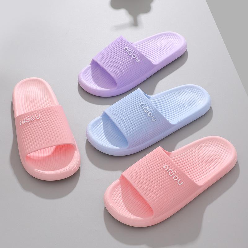 Women's Summer Simple Slippers, Men's Soft Home Slippers, Couple Bathroom Non-slip Sandals, Adult Comfortable Outdoor Beach Shoes
