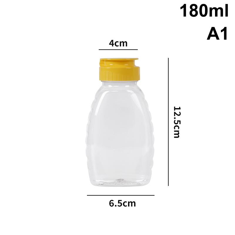Transparent Reusable Plastic Honey Bottles Squeeze Honey Bottle Container Holder With Lid For Storing And Dispensing Honey Jar