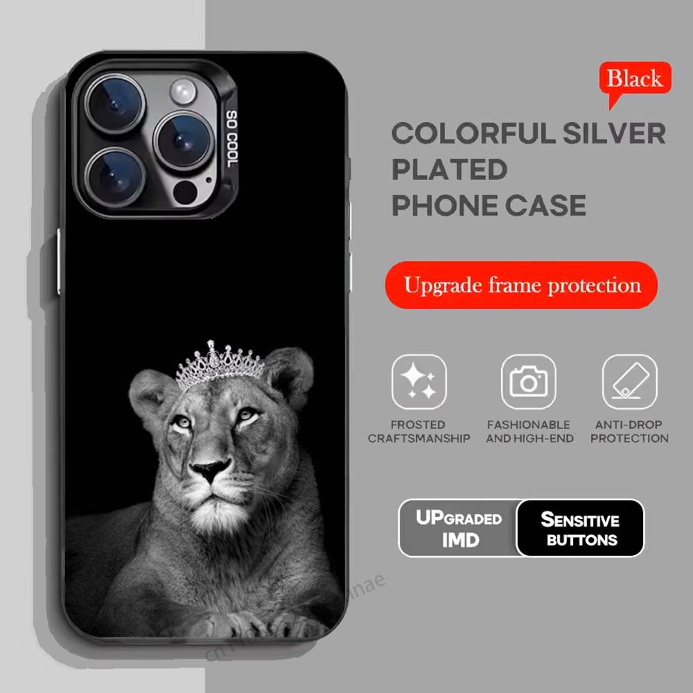 Lion Pattern Phone Case for iPhone 15 16 Pro Max  Air SE 11 13 Pro 14 Plus 12 11Pro 15Pro Max 16e Cover