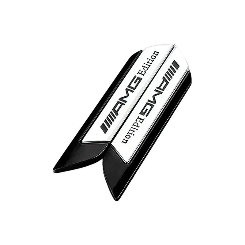 

2pc 3D Metal Car Leaf Board Side Decorative Sticker For Mercedes Benz AMG W176 W202 W204 W205 W210 W211 W212 CLA CLK CLS GLA GLC чорний