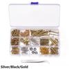 254 Gitarrenreparaturschrauben 9-teiliges Gitarrenzubehör Gurtschnallen-Set, Geigenbauwerkzeuge, Silber/Schwarz/Gold