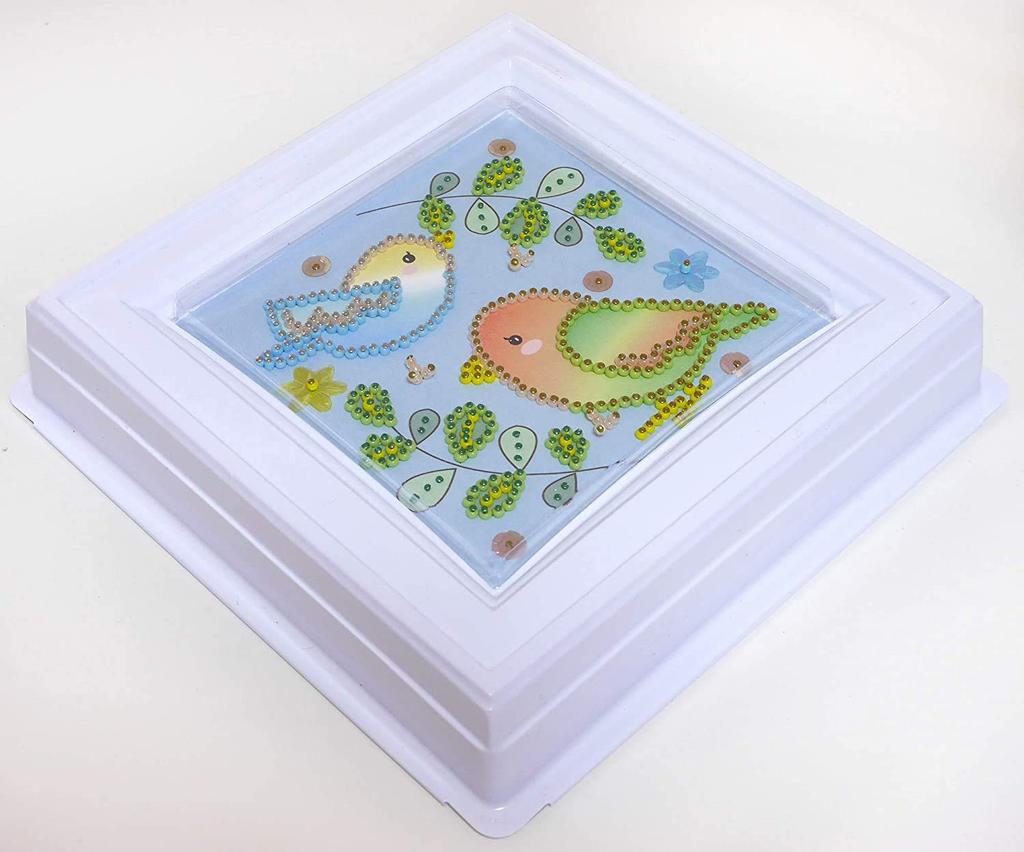TOHO Bead Kit, Mini Push, Friendly Parakeet, Frame Size 155mm X 155mm (Inner Diameter 100mm X 100mm), G-420