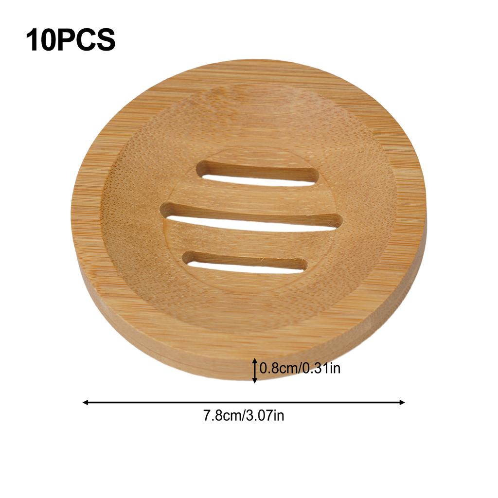 Round Soap Tray Wood High Intensity Natural Plate Rack Soap Dish Storage Holder Store Soap Wood Soap Tray 10pcs