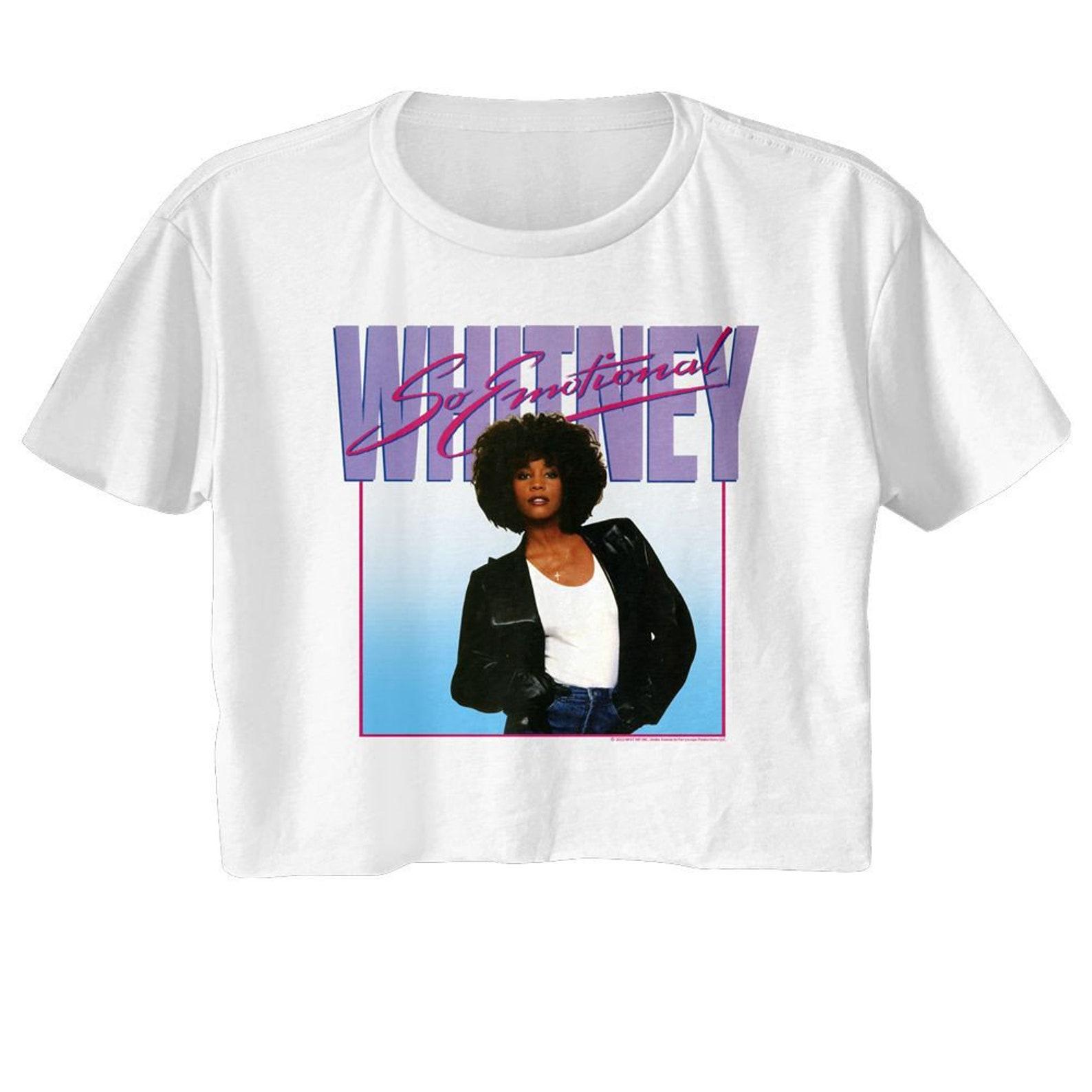 Whitney Houston So Emotional White Women s Festival Cali Crop T-Shirt XL