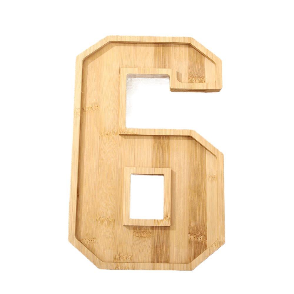 Fillable Wooden Number Charcuterie Board Decorative Food Platter Serving Trays  for Home