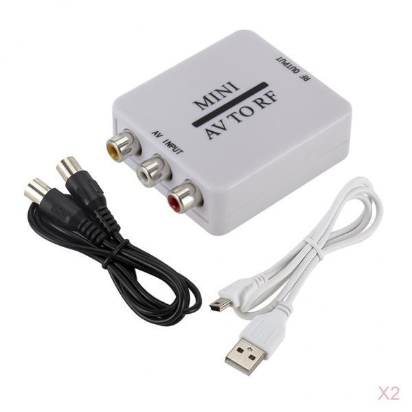 RCA/Composite A/V Converter - RF Modulator TV Signal Switch 2 Pieces