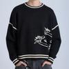 Winter Cartoon Harajuku Style Pullover Sweater Loose Fit Round Neck Knit Top Women