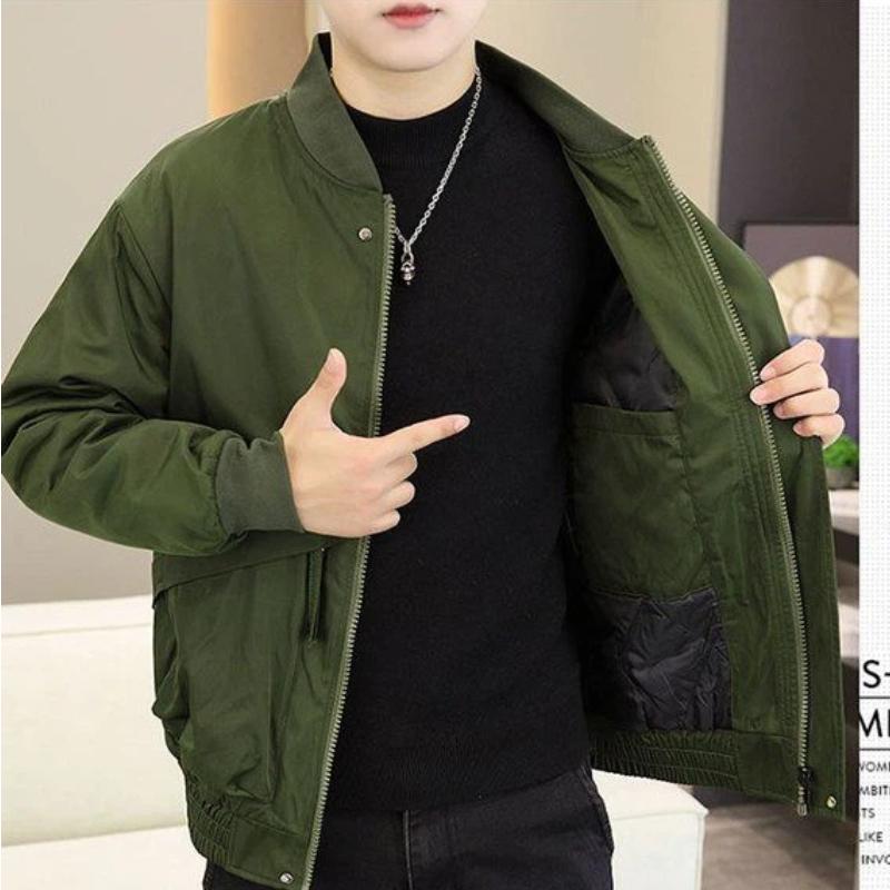 Autumn and Winter Cotton Stand-up Collar Jacket Casual Loose Workwear Handsome Top Baseball Uniform