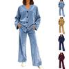 Women's Fashionable, Comfortable, Loose,fitting Top And Wide,leg Pants Casual Suit
