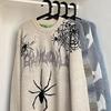 INS Unisex College Sweater - Autumn/Winter Hip-Hop Style with Spider Web Design