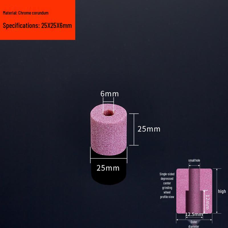 Matte Chrome Corundum Inner Bore Grinding Wheel with Single-Sided Concave Head