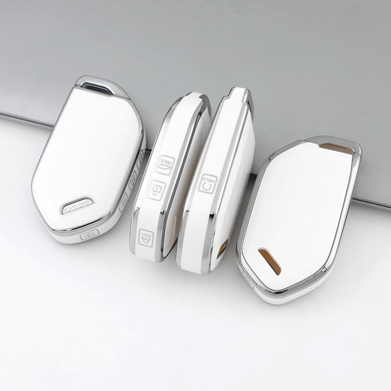 

Чехол для ключей из ТПУ с 4 кнопками для Kia Sorento Morning Ev9 для Kia Picanto Ev9 2024, аксессуары-брелок в виде ракушки Potector белый