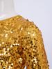 Girls Jazz Dance One Shoulder Long Sleeve Sequins Top Performance Competition Costume