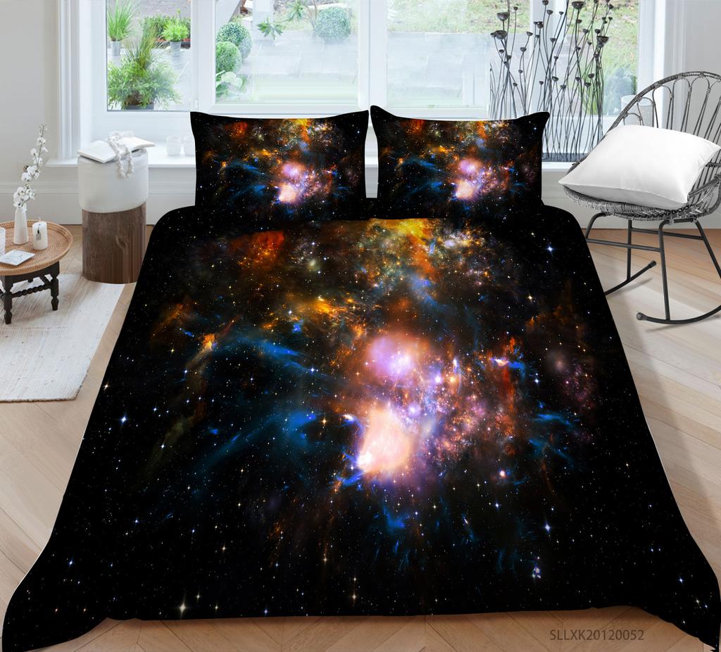 Universe Planet Series Polyester Quilt Cover Pillowcase Two or Three Piece Set Digital Printing