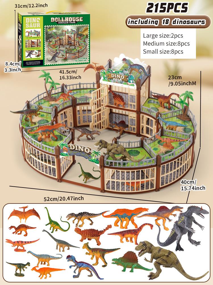 326pcs Jurassic Theme Park Children's Gift Simulation Diy Dinosaur Arena Toy Festival Party Gift Children's Birthday Gift Set