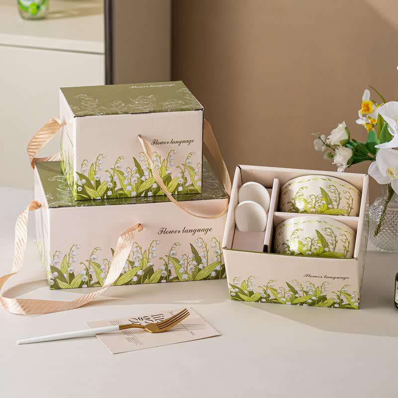 Jinzhi Xing Lily of the Valley Ceramic Tableware Gift Set