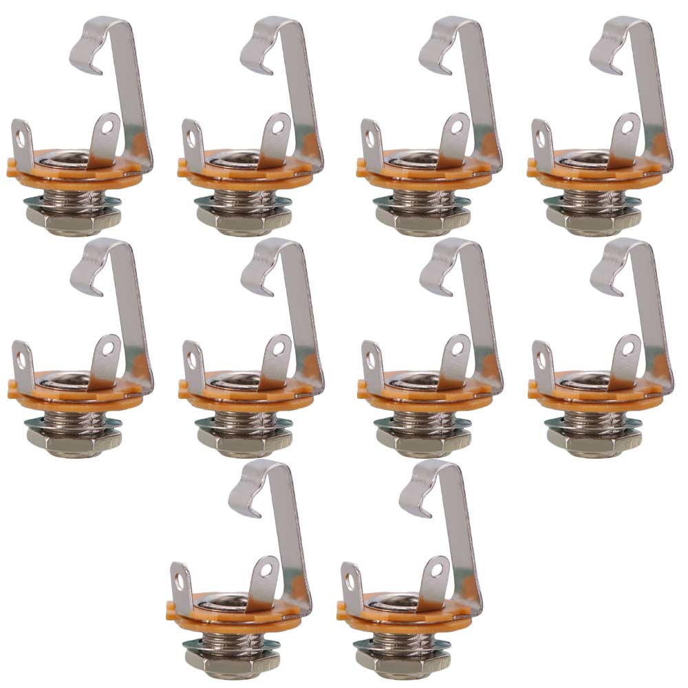 10pcs 1/4" (6.35mm) Electric Guitar Input Jack Plug Socket Guitar Pickup Output Jack Microphone