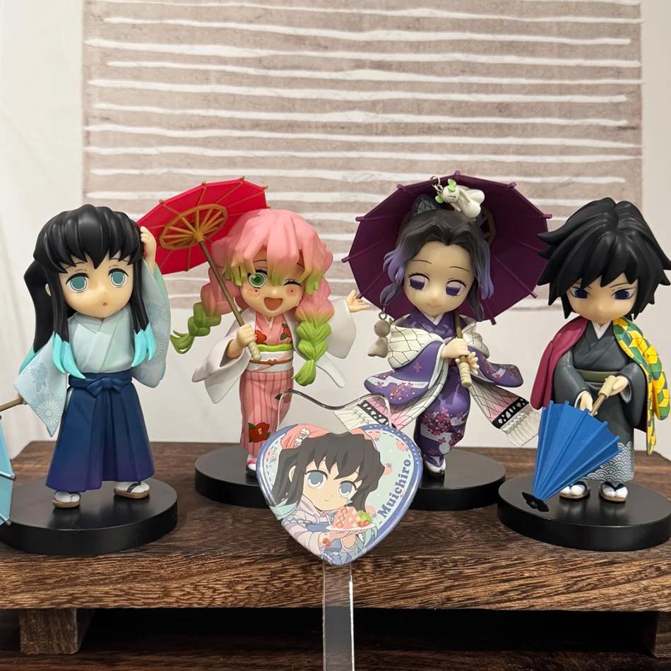 Anime Demon Slayer Kimetsu no Yaiba Figura 15cm Kochou Shinobu Kanroji Mitsuri Serie Pioggia di Prugne Modello d'Azione Giocattolo Regalo