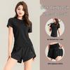 Women's 2025 Ice Silk Quick-Dry Sports Set: Short-Sleeve Top & Shorts for Running, Gym, Yoga