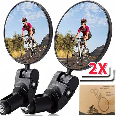 Universal Fahrrad Spiegel Rückspiegel Einstellbar Drehen Breite-Winkel Radfahren Lenker Rückansicht Spiegel für MTB Rennrad Accessori