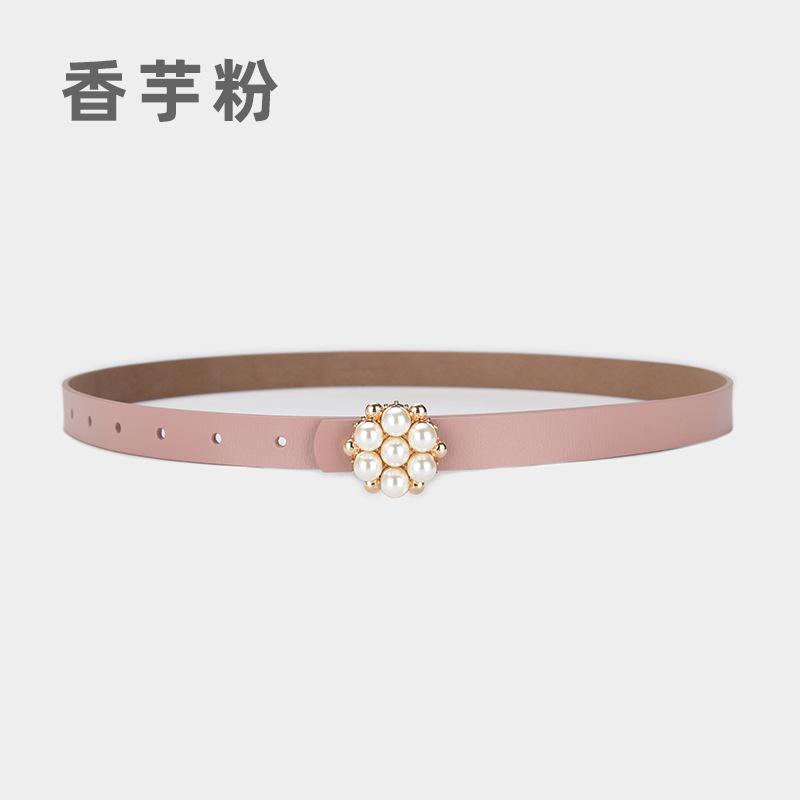 Fine Belt Retro Pearl Decorative Ladies Fine Belt With Windbreaker Dress Waist Seal Waist Jewelry