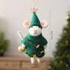 Felt Mouse Ornament Christmas Tree Decoration Handmade Wool Hanging Decor Cartoon Style Festive Holiday Accessory