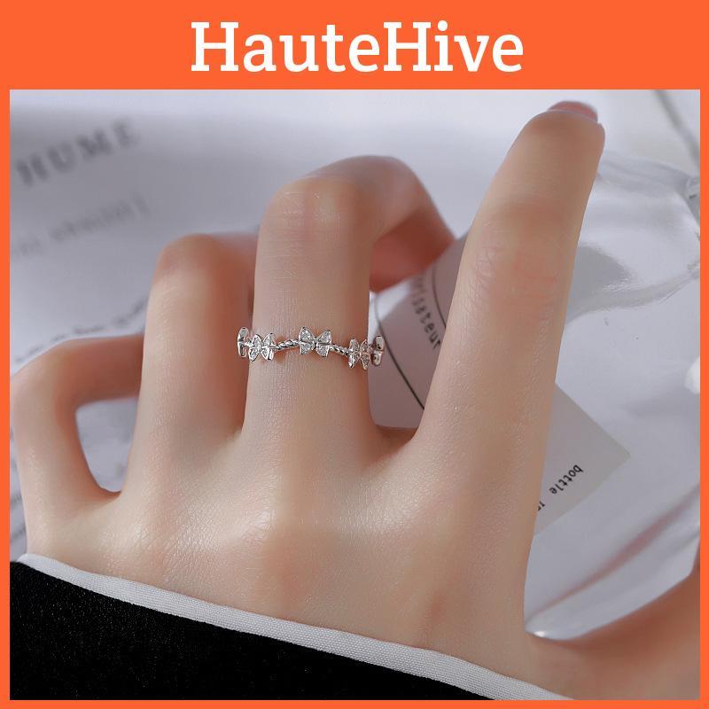 Chic And Trendy Geometric Shimmering Butterfly Ring Crafted From Copper For Fashionable Women