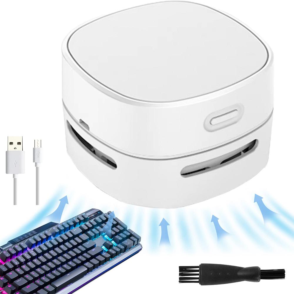 Mini Desktop Vacuum Cleaner Powerful USB Rechargeable High Suction Crumb Vacuum Detachable Design for Home Office Car