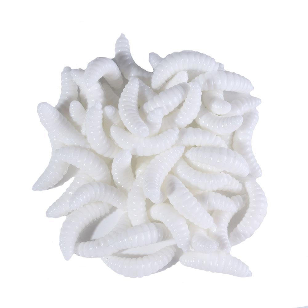 250 teile/schachtel 2 cm Swimbait Maggot Grub Weicher Köder Köder riechen Würmer Glow Shrimps Angelköder Silikon Wurm Köder