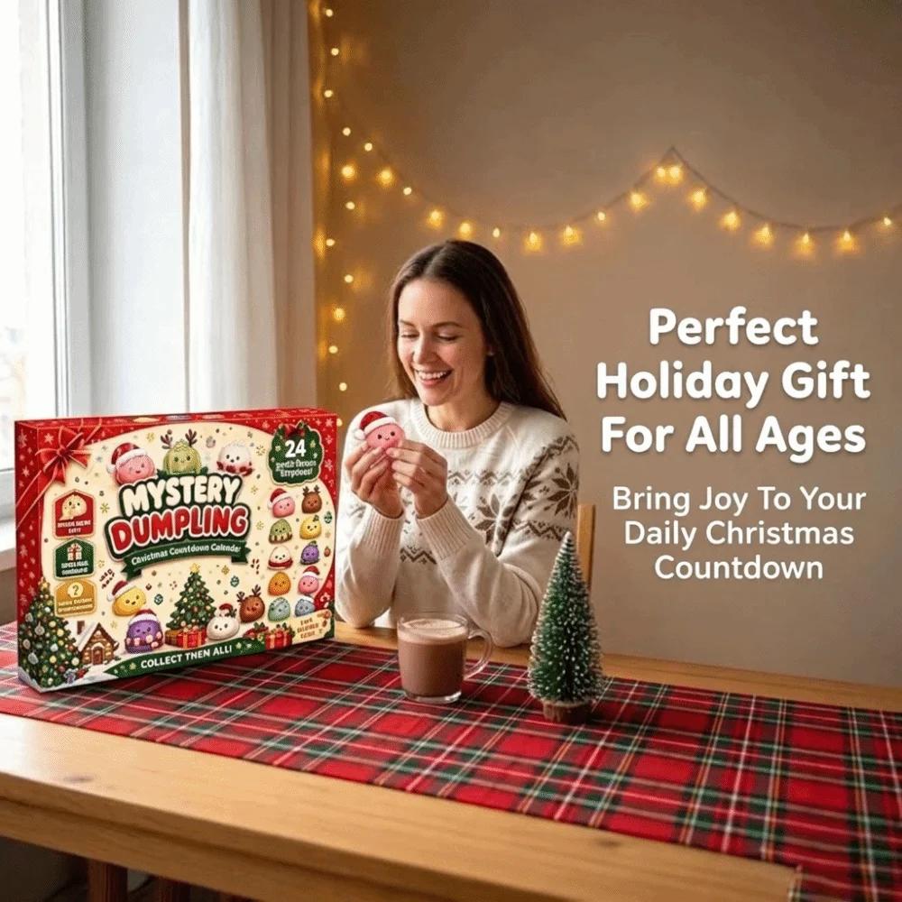 Soft Christmas Dumpling Advent Calendar Fidget Anxiety Relief Mystery Dumplings Toy Slow Resilience Decompression