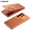 Hollow Out Heat Dissipation 2in1 Metal Frame Phone Case for Samsung Galaxy S23 S24 S25 S26 Ultra Creative Fragrance Hard Cover