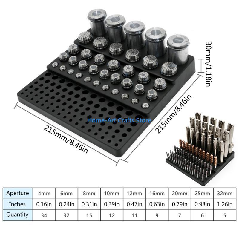 Y3NA Multifunctional Drill Holder 131 Hole Tool Holder for 4-32mm Milling Cutter Drill Bit Storage Box Tool Organizers Rack