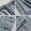 Men's Double Three-dimensional Pocket Jeans Spring Retro Distressed Washed Tooling Trousers Men