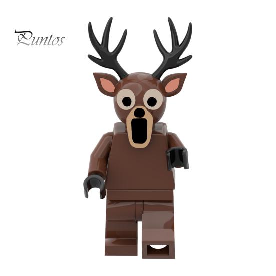 Horror Deer Figurine 1/3/4Pcs Survival Game Action Figure Cartoon Goat Owl Bear Wolf Bat Men Decoration Ornament Forest Night Fans Collectibles