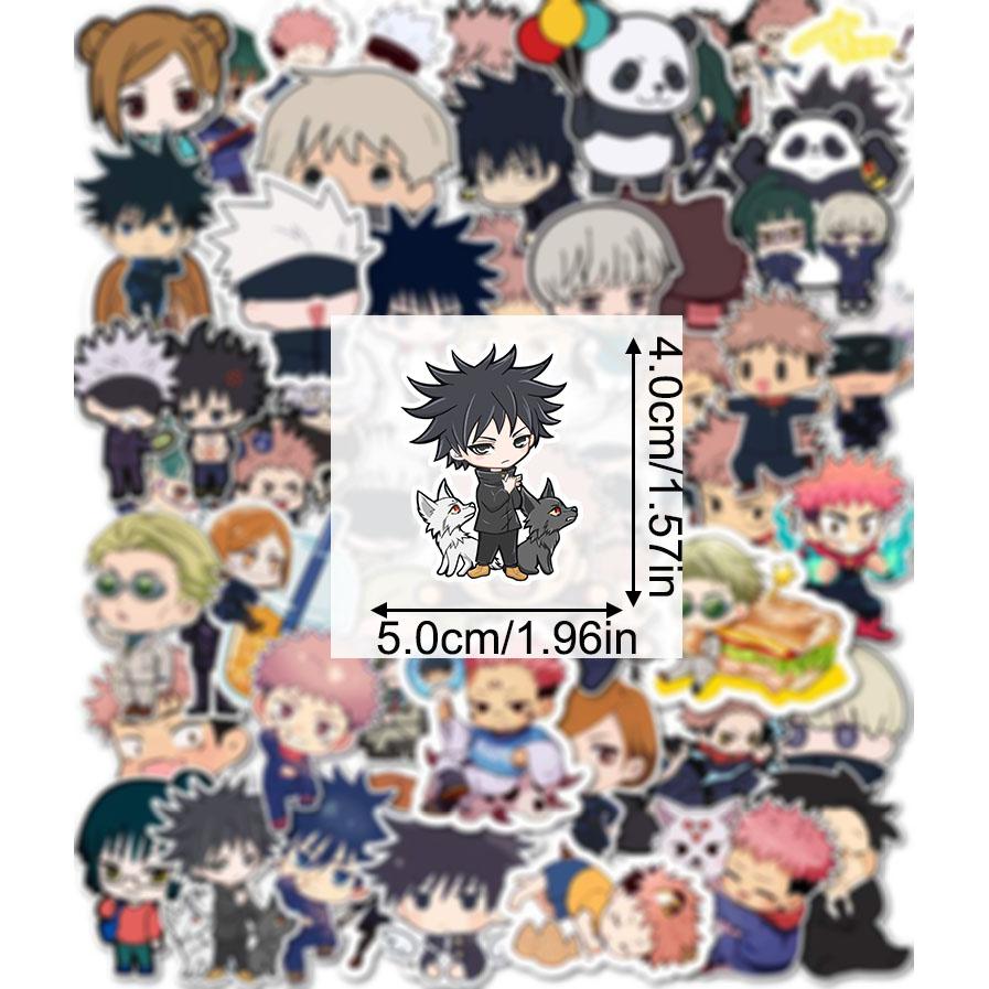 50Pcs Jujutsu Kaisen anime stickers based on the Japanese manga can be used to decorate computers or as gifts or holiday presents