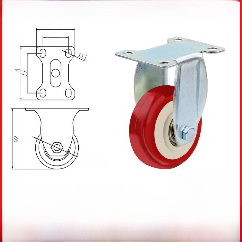 Kraftigt 3-5 tums universellt nylonhjul för vagn med broms