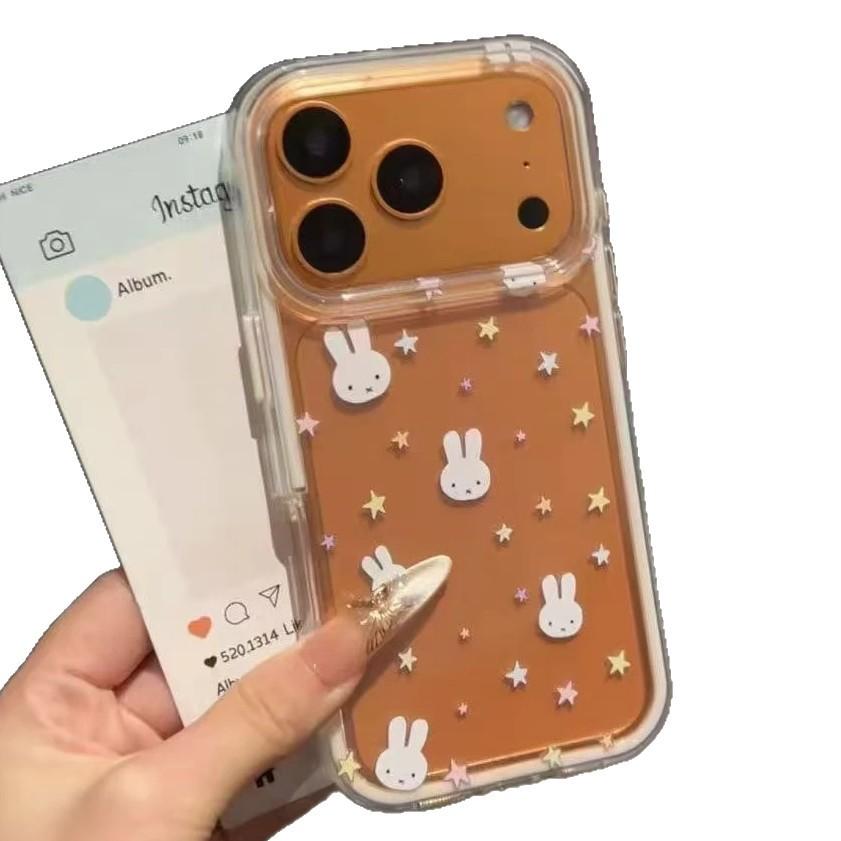 Color Star Miffy Rabbit Suitable for Apple IP16/17Promax Mobile Phone Case 15 2-in-1 Colorful 14Pro Set