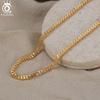 ORSA JEWELS Hip Hop 18K Gold 2.5mm Franco Chain Necklace for Men Fashion 925 Sterling Silver Choker Necklace Party Jewelry NMN13