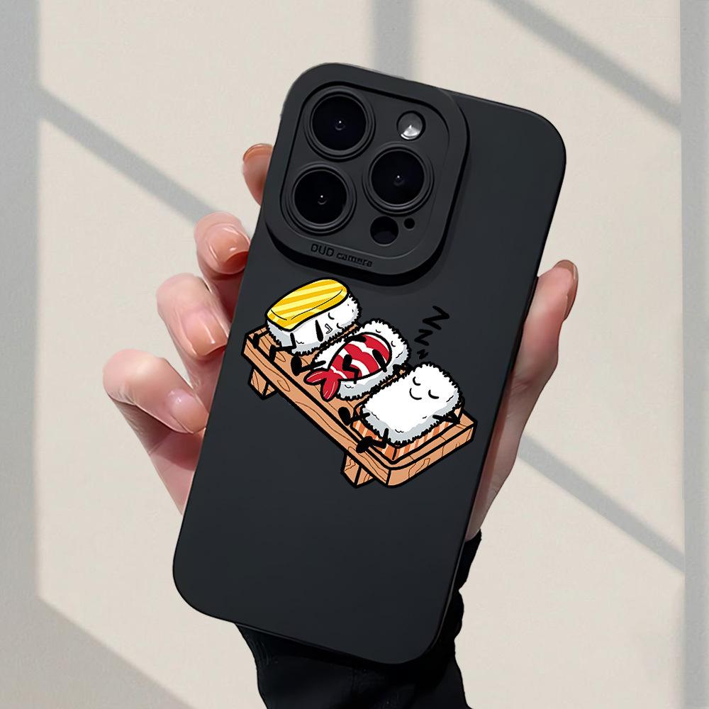 

Cute Sleeping Sushi Phone Case For iPhone 16 e 15 14 13 12 11 Pro Max Plus Mini X XS XR SE 2020 2022 Funda Coque iPhone 16 Plus