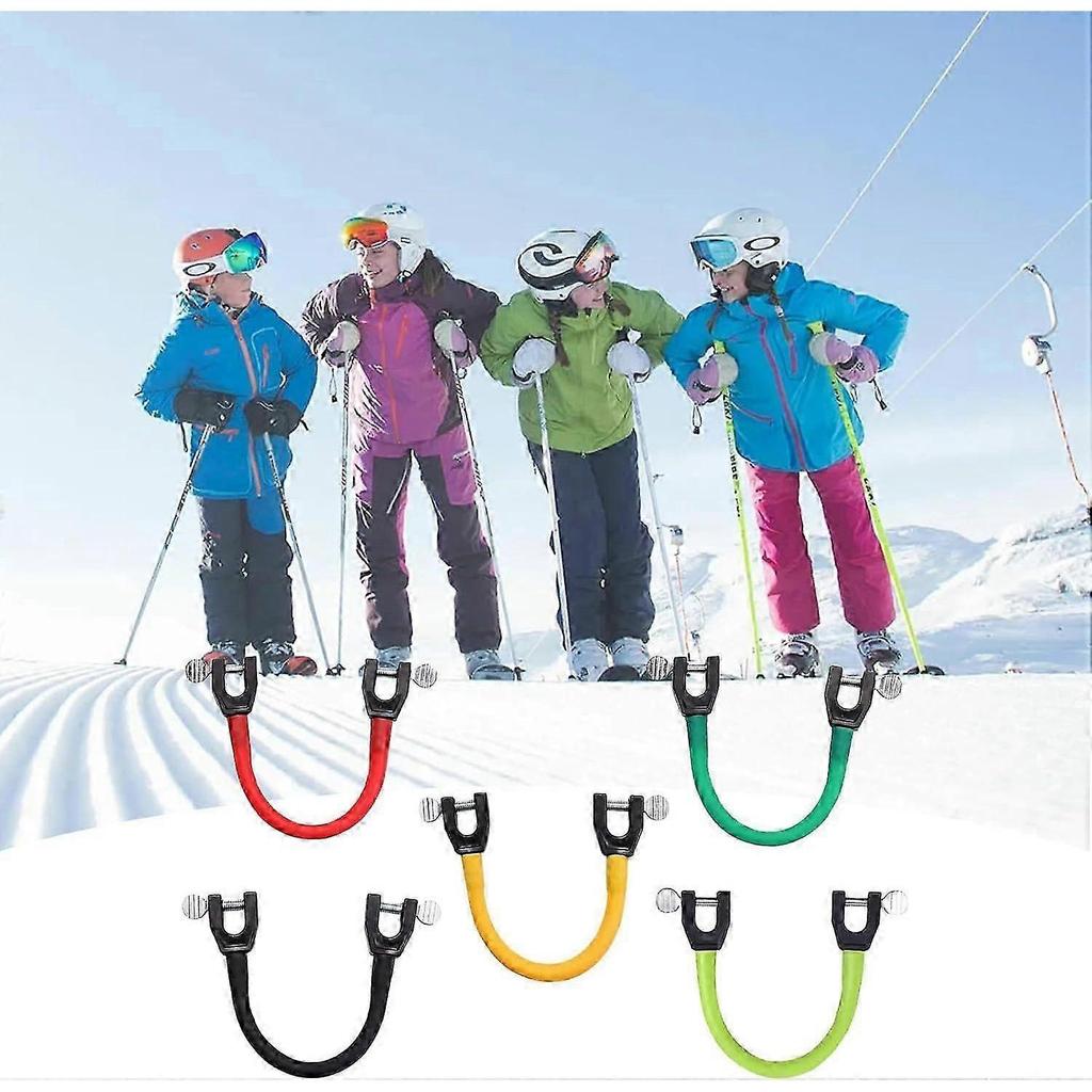 Kids Ski Tip Connector - Snowboard Connector Clips for Beginners, Adjustable Ski Trainer Aid for Kids and Adults