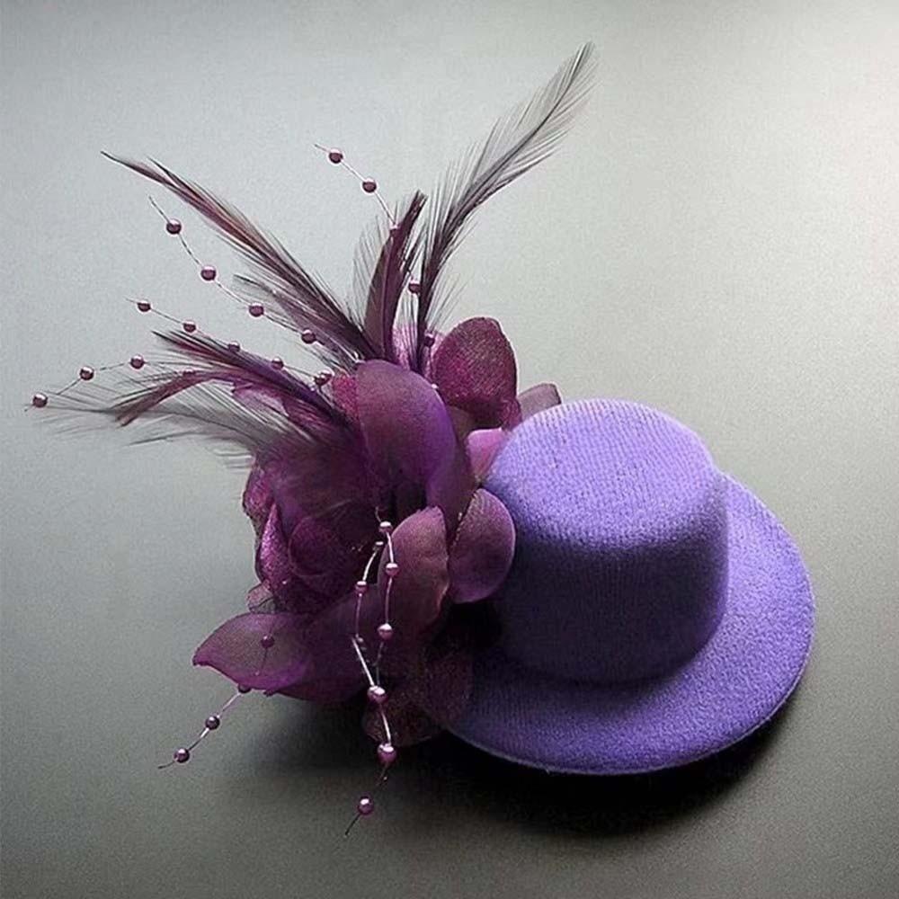 

Mesh Mini Fascinator Hair Clip Exquisite Hair Accessories for Girls Photography фиолетовый
