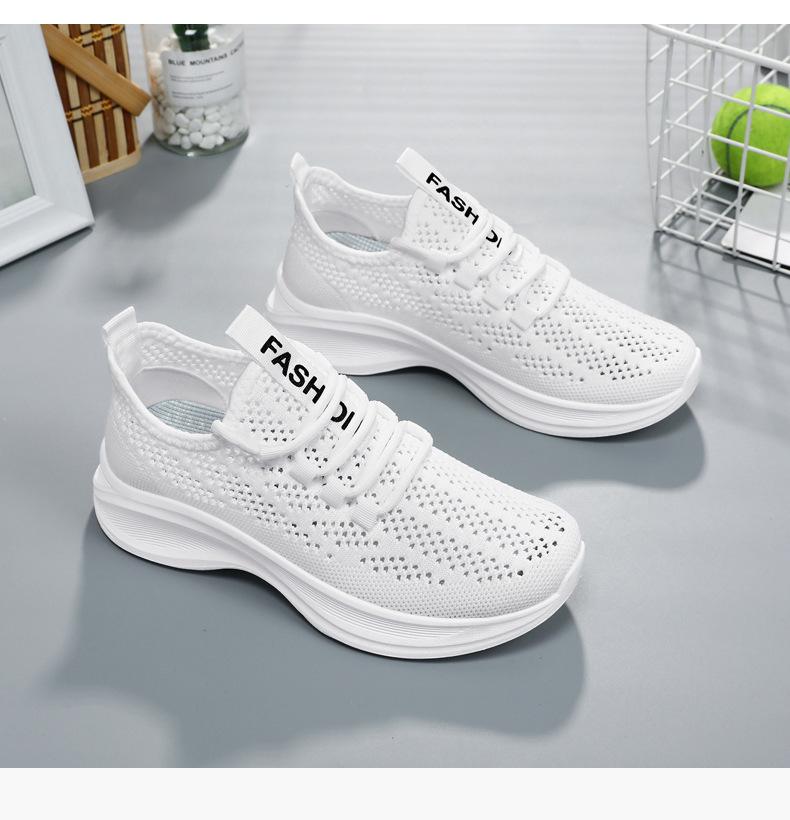 Women's 2025 Spring Flyknit Casual Breathable Fashion Trend Korean Style Sports Shoes