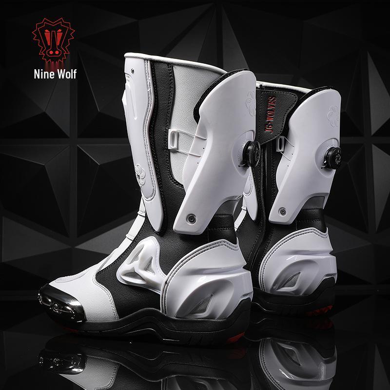 Unisex High-Top Off-Road Motorcycle Riding Boots with Rotary Buckle